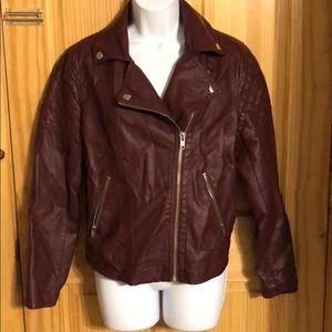 Forever 21 Maroon Faux Leather Jacket